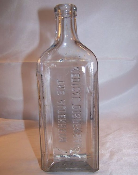 Image 2 of Antique Altenheim Glass Bottle w Residue, Approx 1890