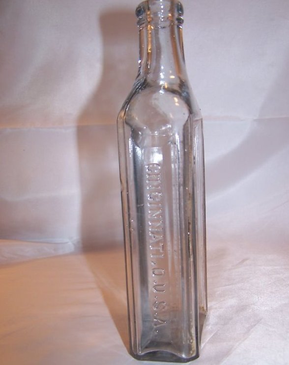 Antique Altenheim Glass Bottle w Residue, Approx 1890