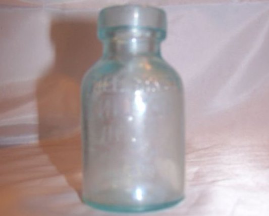 Image 2 of Mellin's Mellins Food Aqua Blue Glass Bottle Approx 1800