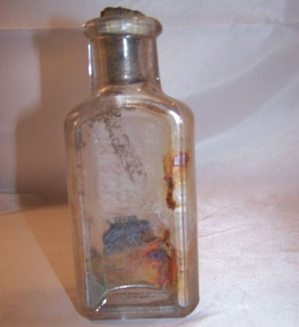 Image 2 of Black Cat Antique Bottle, Cork and Residue, Approx 1875