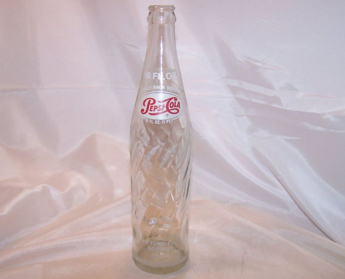 Pepsi Cola Pepsi Pop Bottle Old Swirled Glass 