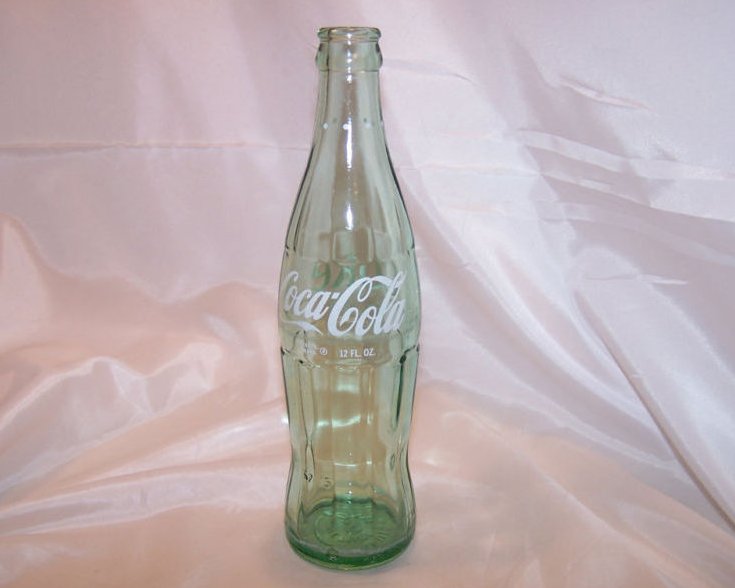 Image 1 of Coke Coca Cola Pop Bottle, 12 oz White Dot Green Glass 