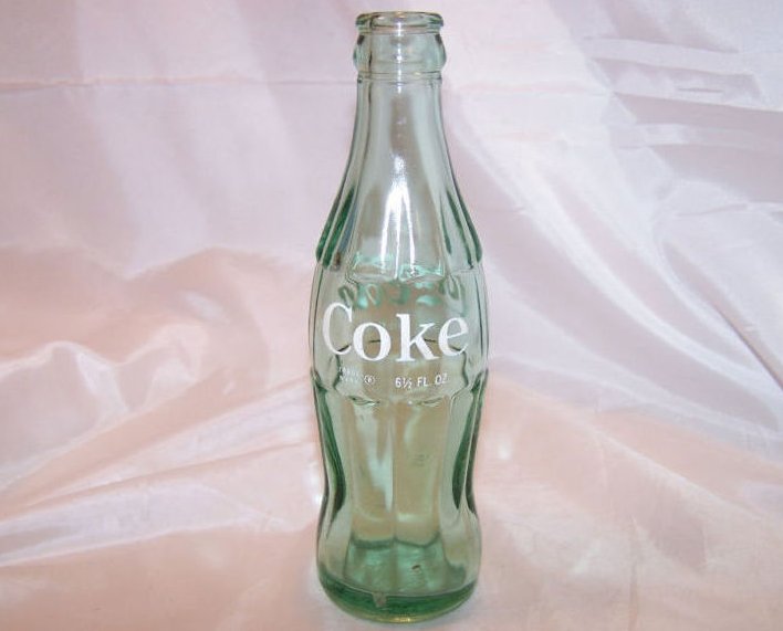 Image 0 of Six and a Half Oz Coke Coca Cola Green Glass Soda Pop Bottle