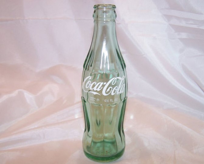 Image 1 of Six and a Half Oz Coke Coca Cola Green Glass Soda Pop Bottle
