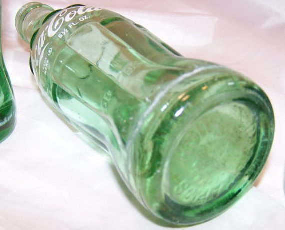 Image 2 of Six and a Half Oz Coke Coca Cola Green Glass Soda Pop Bottle