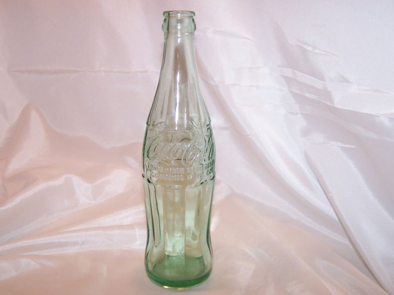 Coke Coca Cola Pop Bottle, 12 oz, Green Ridged Glass