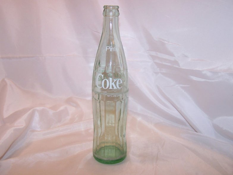 Image 0 of Coke Coca Cola Pop Bottle, Green Glass, 16 oz