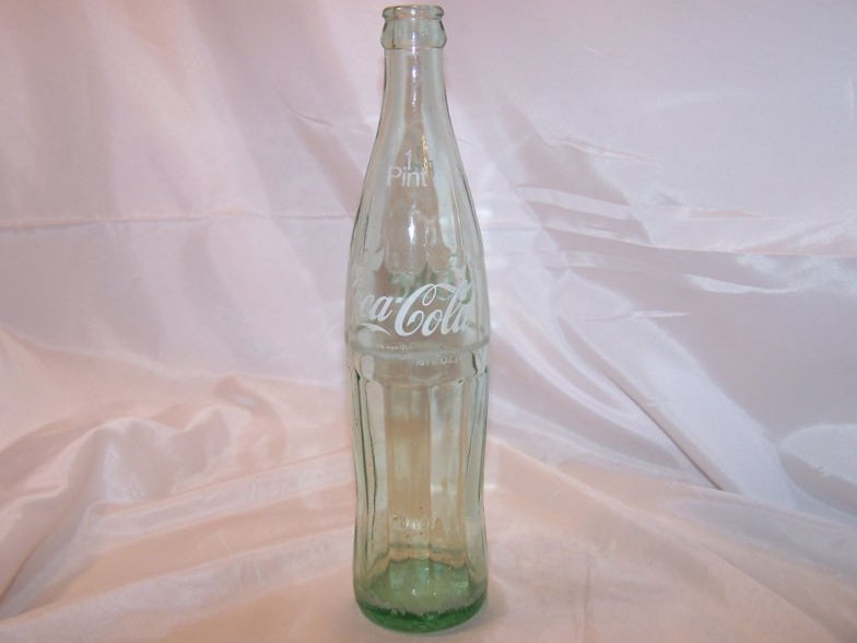 Coke Coca Cola Pop Bottle, Green Glass, 16 oz