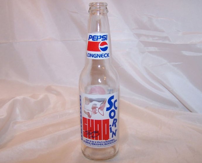 Shaq Longneck Glass Pepsi Cola Pepsi Pop Bottle