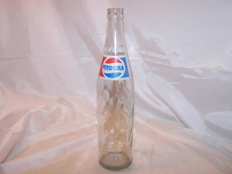 Image 1 of Pepsi Cola Pepsi Pop Bottle, 16 Oz Swirled Glass