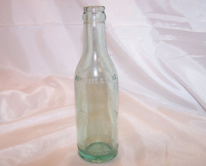 Image 1 of Six and a Half Oz Gold Bond Aqua Glass Pop Bottle, Cleveland