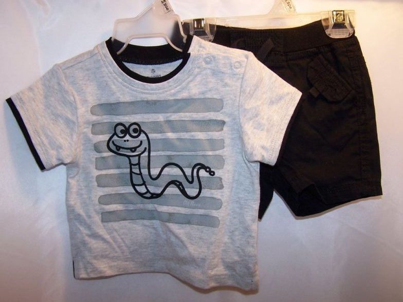 New Sz 3-6 MO Boys Shorts and Snake T Shirt Outfit