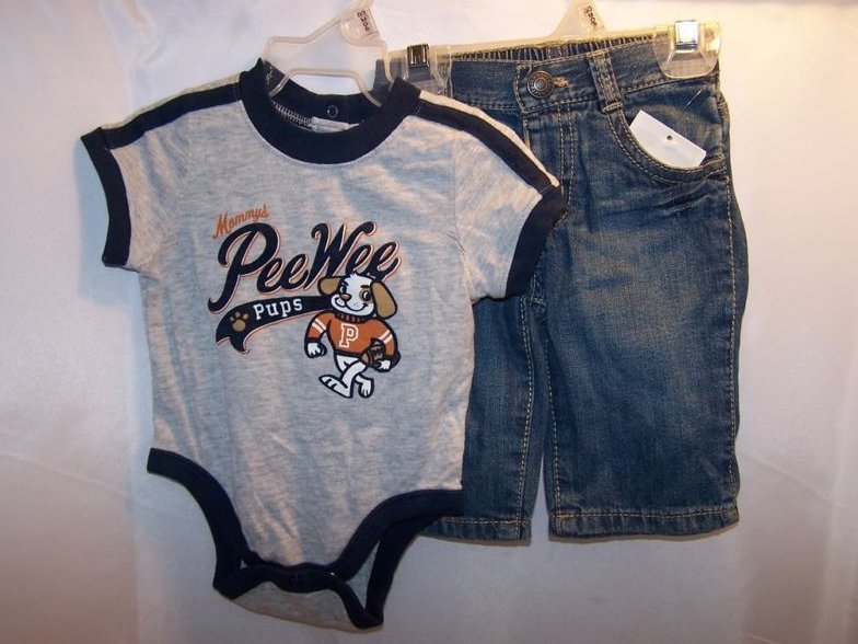 New w Tag Sz 03 Mo Boys Jeans, Onesie Onesy Outfit
