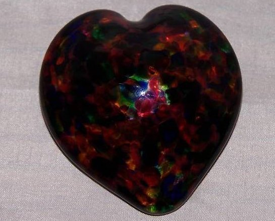 Image 3 of Glass Artwork Heart, American Multi Color, Handmade