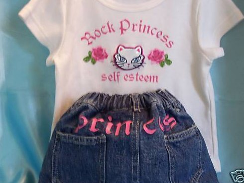 Image 1 of Size 6X Girls Self Esteem Rock Princess T-Shirt and Skort