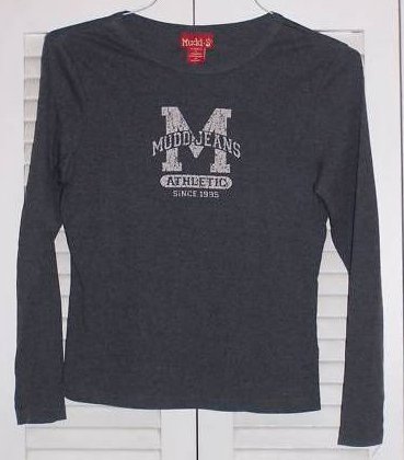 Juniors Sz L MUDD Long Sleeve Gray Shirt with Logo