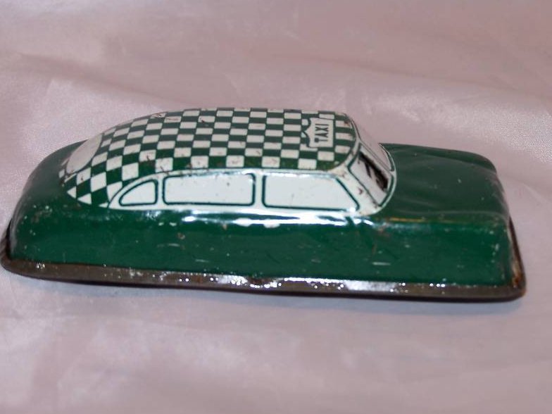 Image 0 of Tin Green, White Taxi Car, Vintage