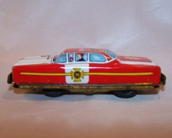 Image 0 of Tin Fire Chief Car, Friction Engine Motor, Japan, Vintage