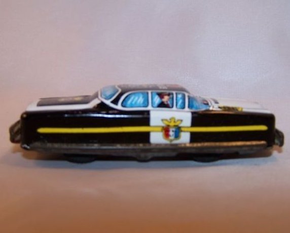 Tin Police Car, Friction Engine, Vintage, Japan