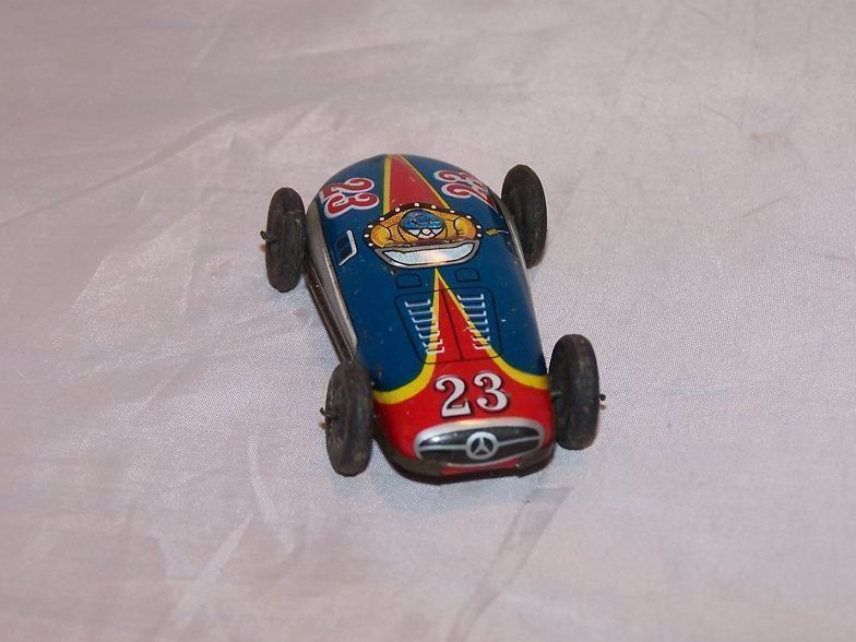 Image 2 of Tin Race Car, Blue and Red No. 23, Vintage, Japan