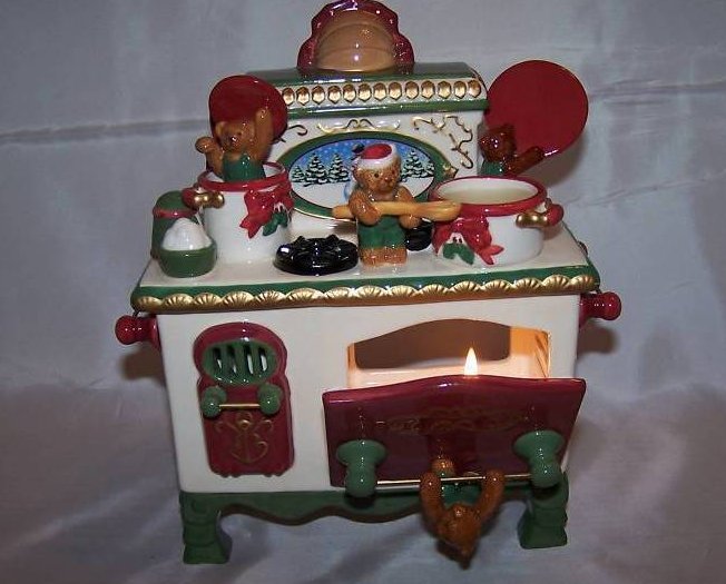 Image 4 of Music Box, Candle Holder Stove w Cooking Bears 