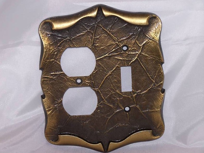 Scrolled Parchment Metal Single Switch Outlet Plate 