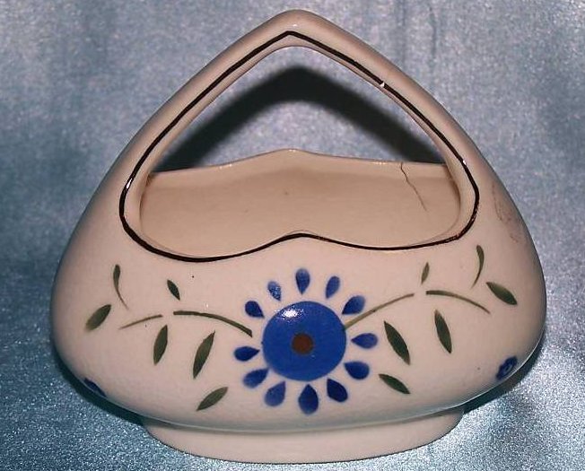 Image 2 of Czechoslovakian Pottery Basket, Vintage