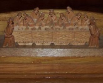 Last Supper in a Cabinet, Amazing Detail, Hand Wood Carving