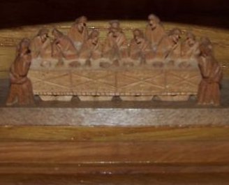 Image 0 of Last Supper in a Cabinet, Amazing Detail, Hand Wood Carving