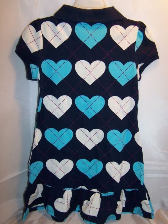 Image 1 of New With Tag NWT SZ XS 5 Blue and White Heart Dress 