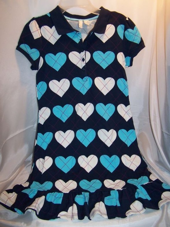 New Sz XL 14 Old Navy Blue Heart Dress 