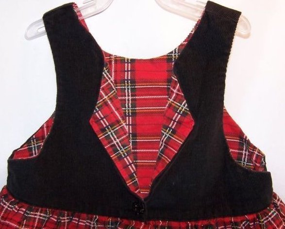 Image 1 of Scottie Dog Red Plaid Jumper Dress