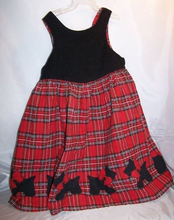 Image 3 of Scottie Dog Red Plaid Jumper Dress