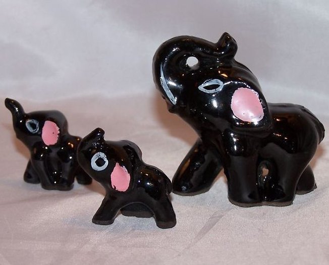 Elephant Family Japan Japanese 3 Piece Set Figurines