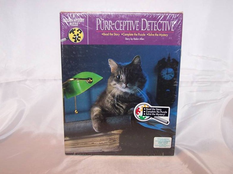 Purr-ceptive Detective Mystery 500 Piece Puzzle, New