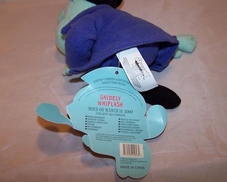Image 4 of Villian Snidely Whiplash Stuffed Plush, Rocky Bullwinkle