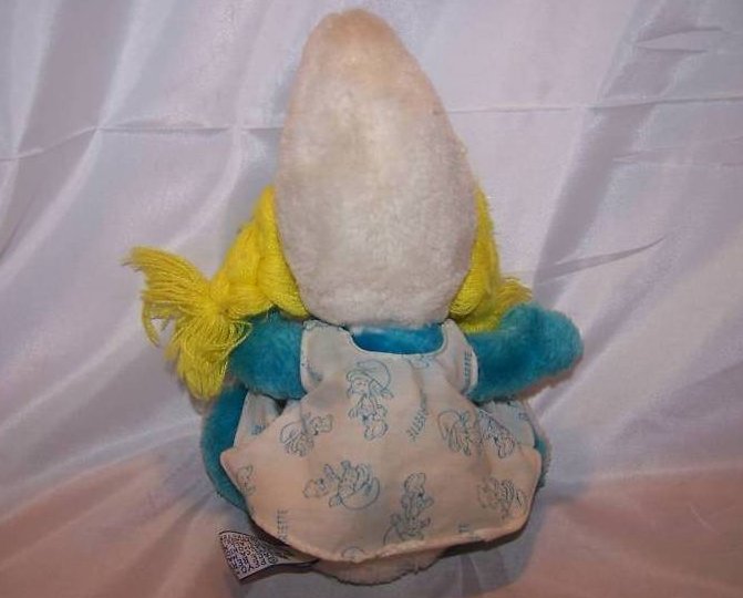 Image 2 of Smurfette in Smock, Stuffed Plush Doll, Vintage 1981 