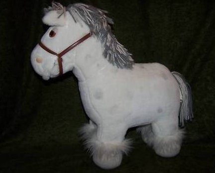 Image 2 of Cabbage Patch Horse Pony White Dapple Stuffed Plush