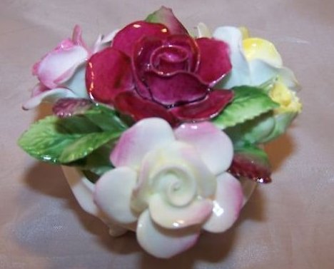 Image 1 of Royal Doulton Rose Flower Bouquet in Bowl, Bone China