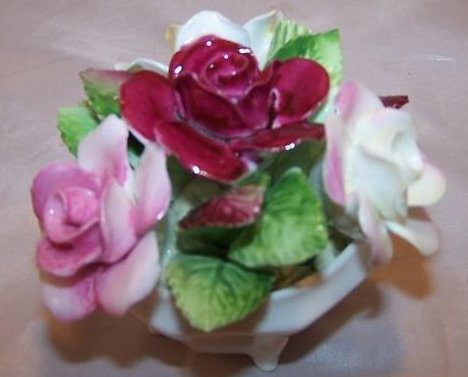 Image 2 of Royal Doulton Rose Flower Bouquet in Bowl, Bone China