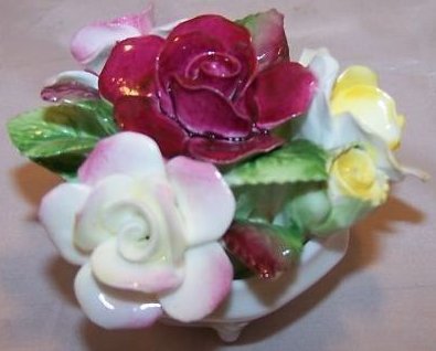 Image 3 of Royal Doulton Rose Flower Bouquet in Bowl, Bone China