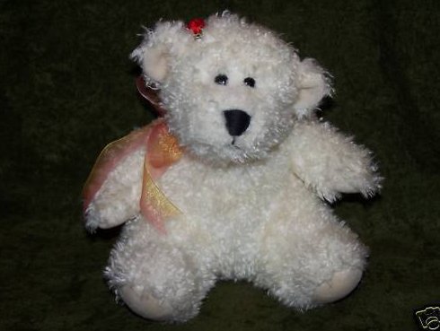 Image 0 of Fluffy White Teddy Bear Plush Stuffed Animal