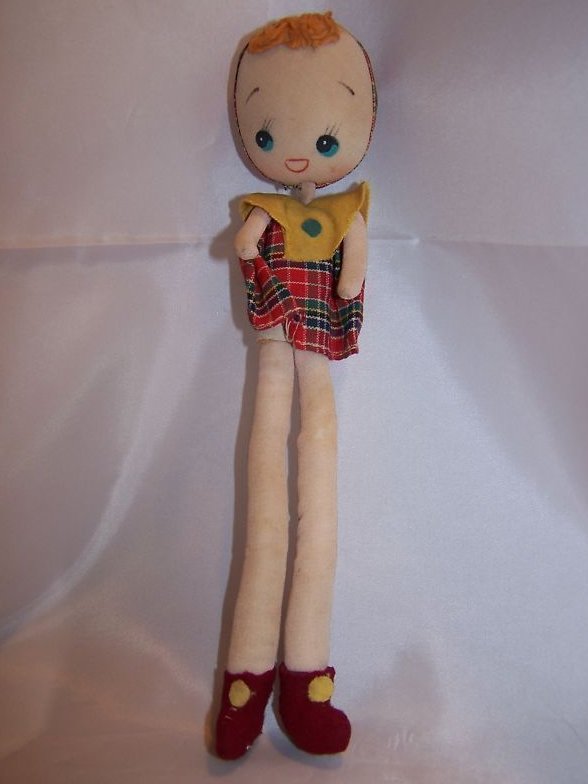 Image 0 of Poseable Vintage Cloth Girl Doll, Japan Japanese 