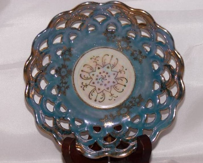 Image 0 of Lusterware, Opalescent Lace and Star Sterling China Plate