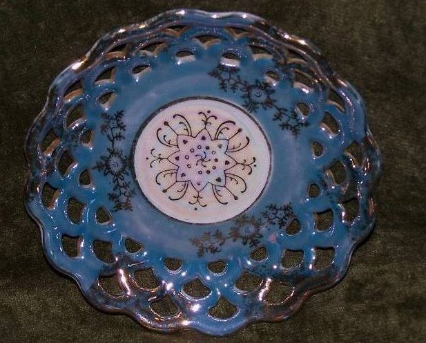 Image 1 of Lusterware, Opalescent Lace and Star Sterling China Plate