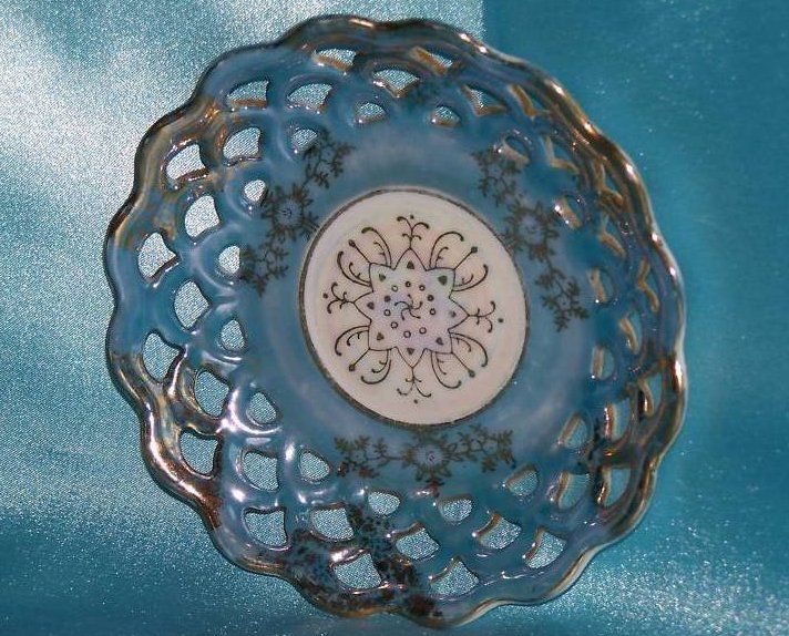 Image 3 of Lusterware, Opalescent Lace and Star Sterling China Plate