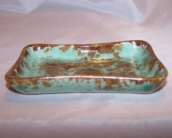 Image 1 of Goldcrest Ceramics Salt or Sauce Dish, Green, Brown