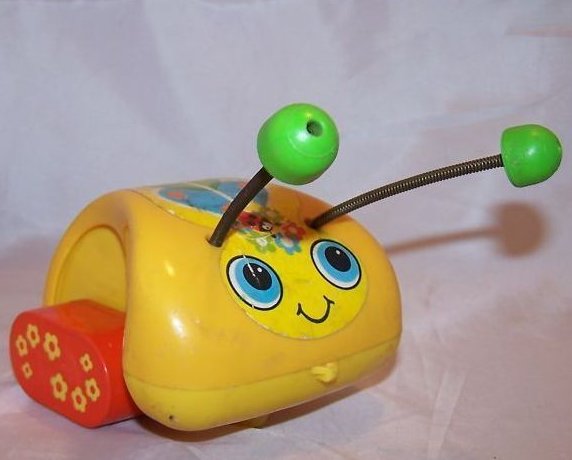 Image 2 of Vintage 1974 Fisher Price Love Bug Pull Toy, Flip Feet