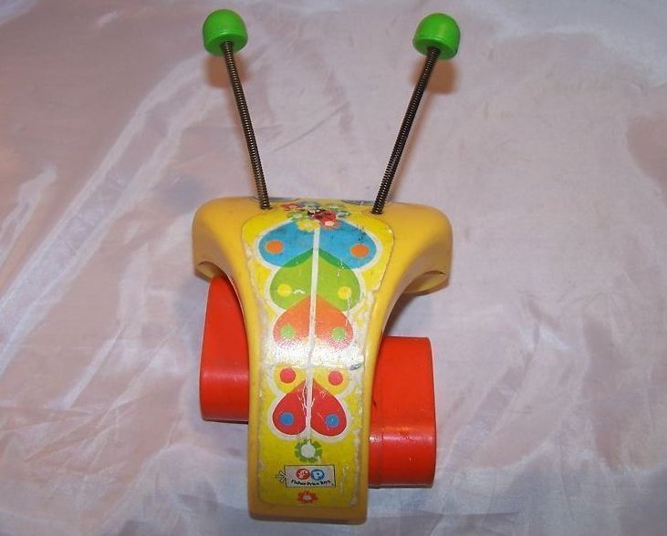 Image 4 of Vintage 1974 Fisher Price Love Bug Pull Toy, Flip Feet