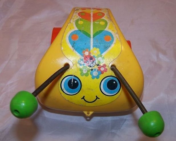 Image 5 of Vintage 1974 Fisher Price Love Bug Pull Toy, Flip Feet